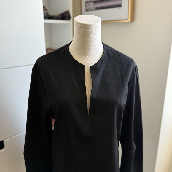 Zara Elegant Black V-Neck Long Sleeve Relaxed Fit Top Women’s Size Small - Picture 6 of 6